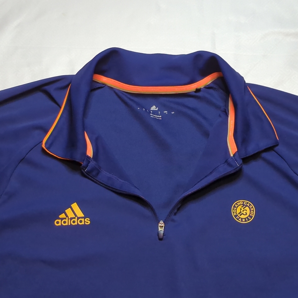 Adidas Shirt Men's L Roland Garros Paris Tennis Golf Polo Clima Cool Formotion.